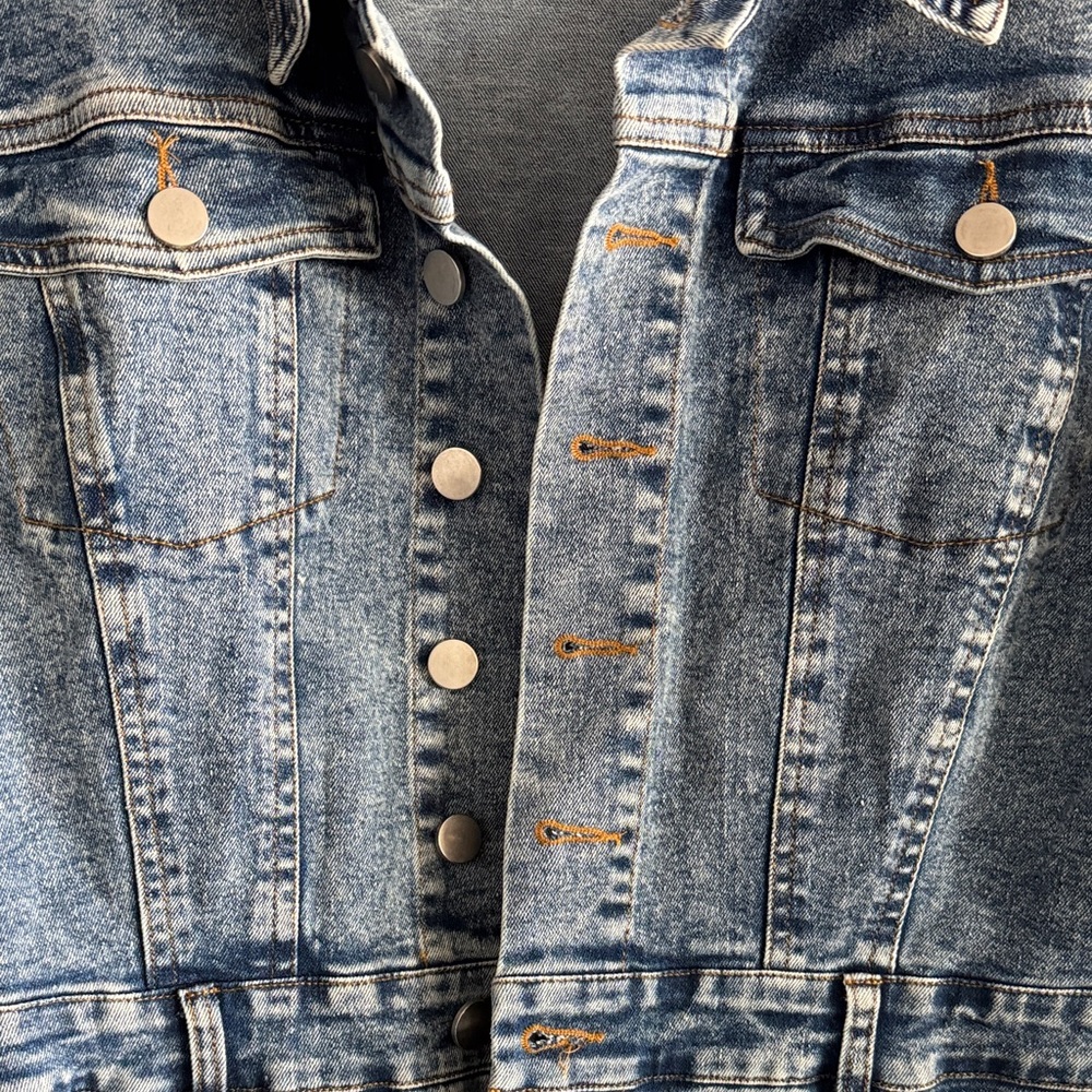 Denim Button-Down Mini Dress - Picture 3 of 6